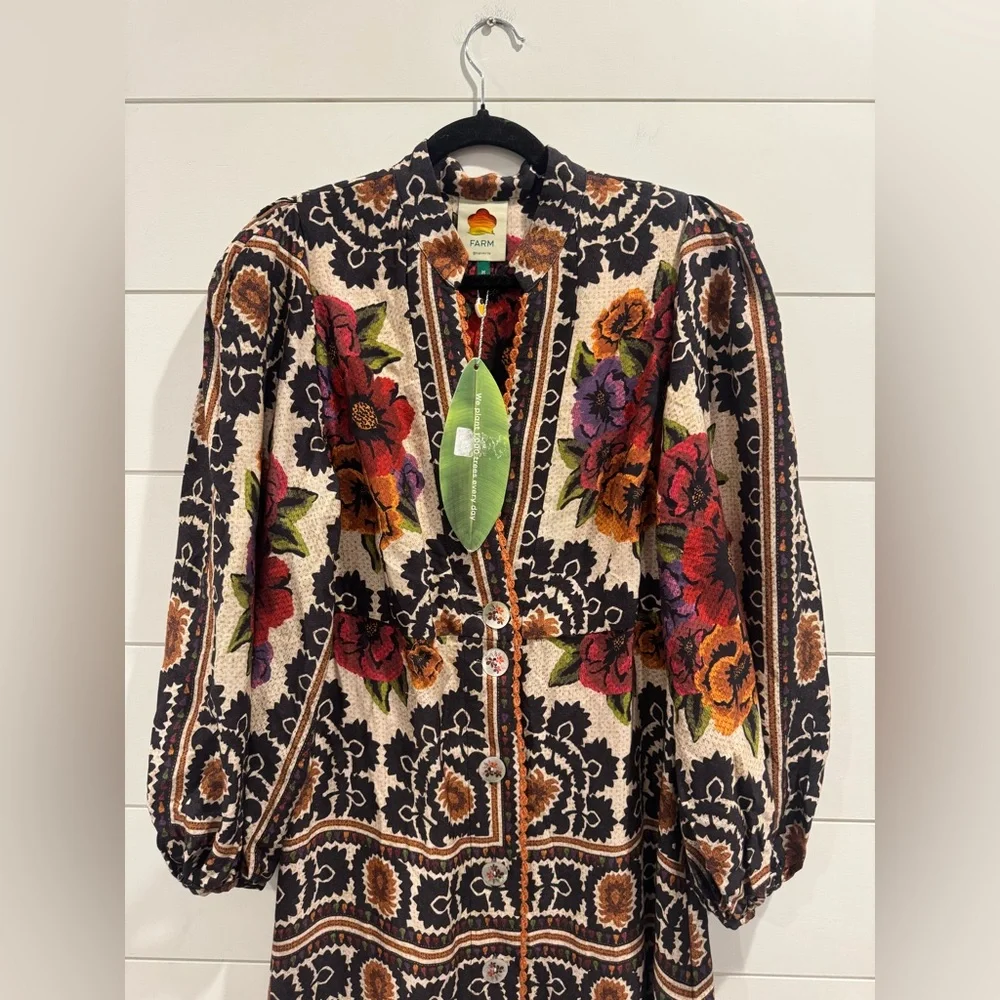 NWT Farm Rio flower tapestry maxi dress - Picture 8 of 11